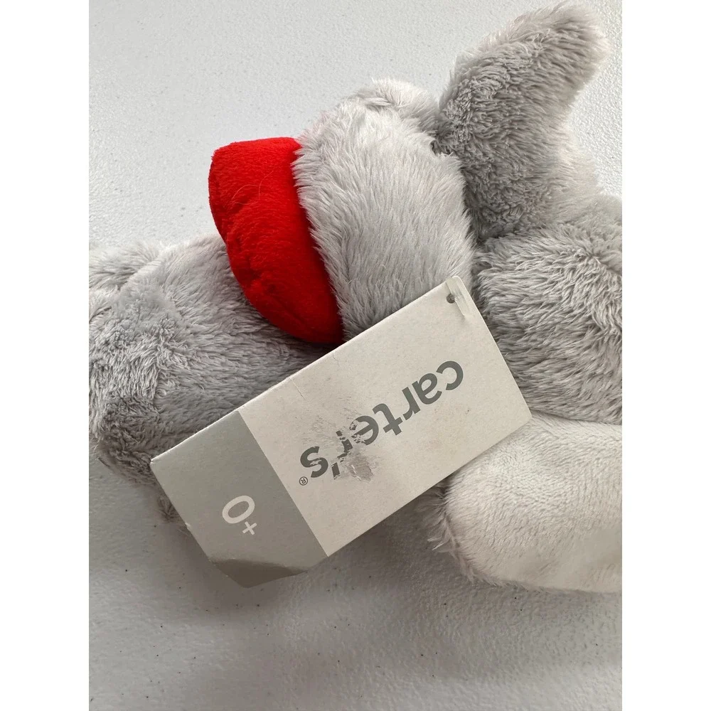 Carters‎ Grey Elephant Plush Red Heart Stuffed Animal 66845 2015 NWT